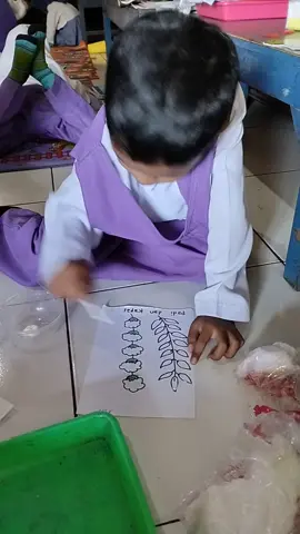 sila ke -5 padi dan kapas #guru TK #menempel  #bahan alam ( biji2 an dan kapas)