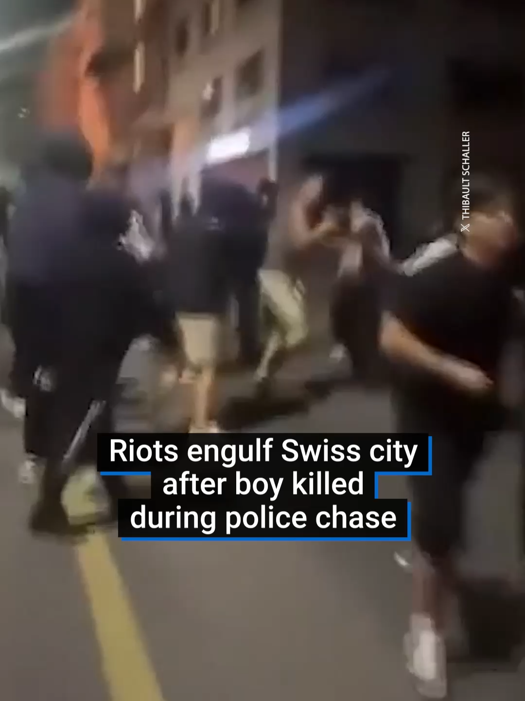 Switzerland – considered to be one of Europe’s most peaceful countries -has been engulfed by 48 hours of riots after a teenager was killed during a police chase.   The 17-year-old died while trying to escape the officers, who allege he was riding a stolen scooter. Police raced after him, with the car’s blue lights flashing, at a distance of more than 100 metres.  According to initial investigations, the teenager lost control of the scooter as he drove over a speed bump, and crashed into the wall of a garage. #switzerland #riot #worldnews #news #police