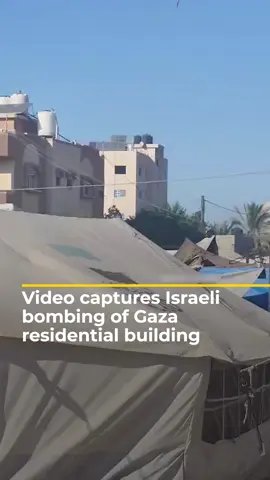Video shows the moment an Israeli air attack hit a residential building in Gaza’s al-Mawasi, near Khan Younis. The area has been repeatedly bombed despite Israel designating it a “safe zone” and forcing displaced Palestinians to move there. #news