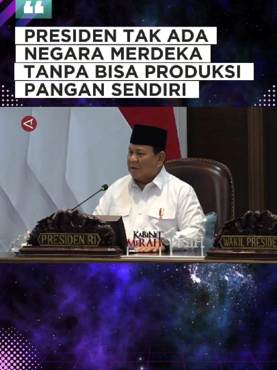 PRESIDEN TAK ADA NEGARA MERDEKA TANPA BISA PRODUKSI PANGAN SENDIRI #menyapanusantara
