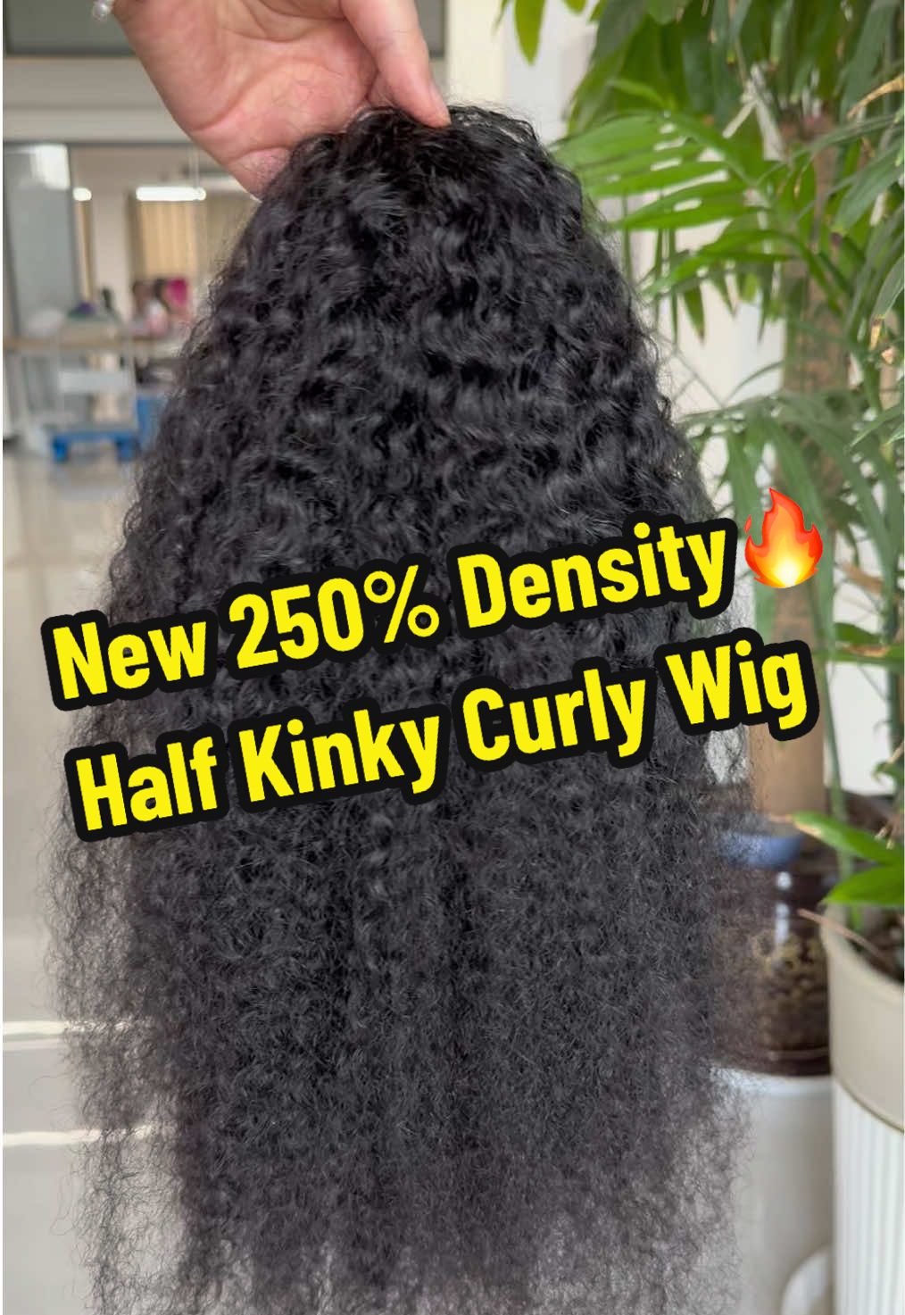 New Wig! High 260% Density Half Kinky Curly Wig🔥🔥🔥🔥🔥#blinghairfashion #halfwig #newwig #fyp #kinkycurlyhair 