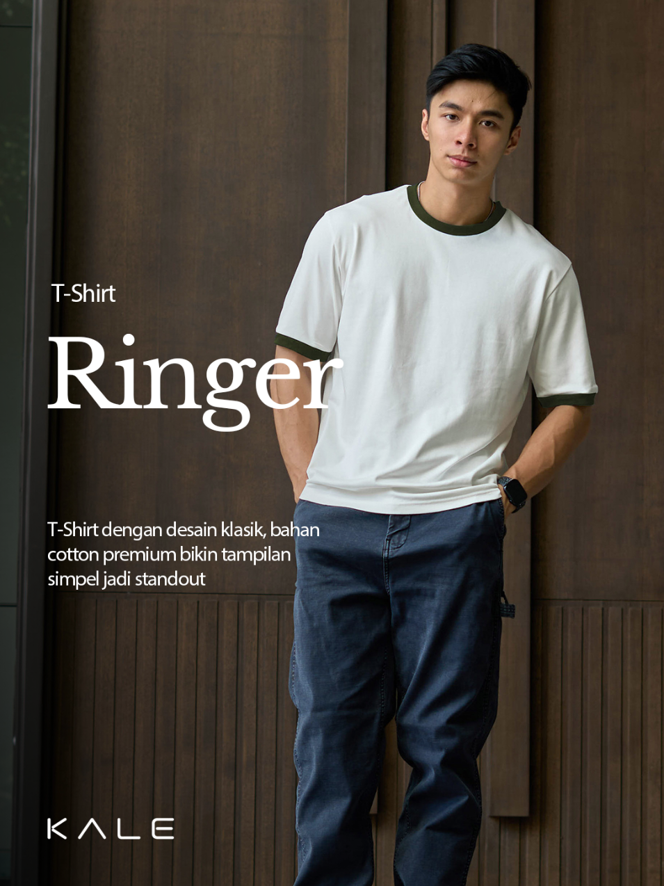 Simplicity with a twist. Ringer T-shitt hadir dengan bahan adem, potongan clean, plus detail kontras yang bikin look lebih hidup! #EasyLifeEasyWear #KALEClothing #KALEDaily #CottonCloudy 