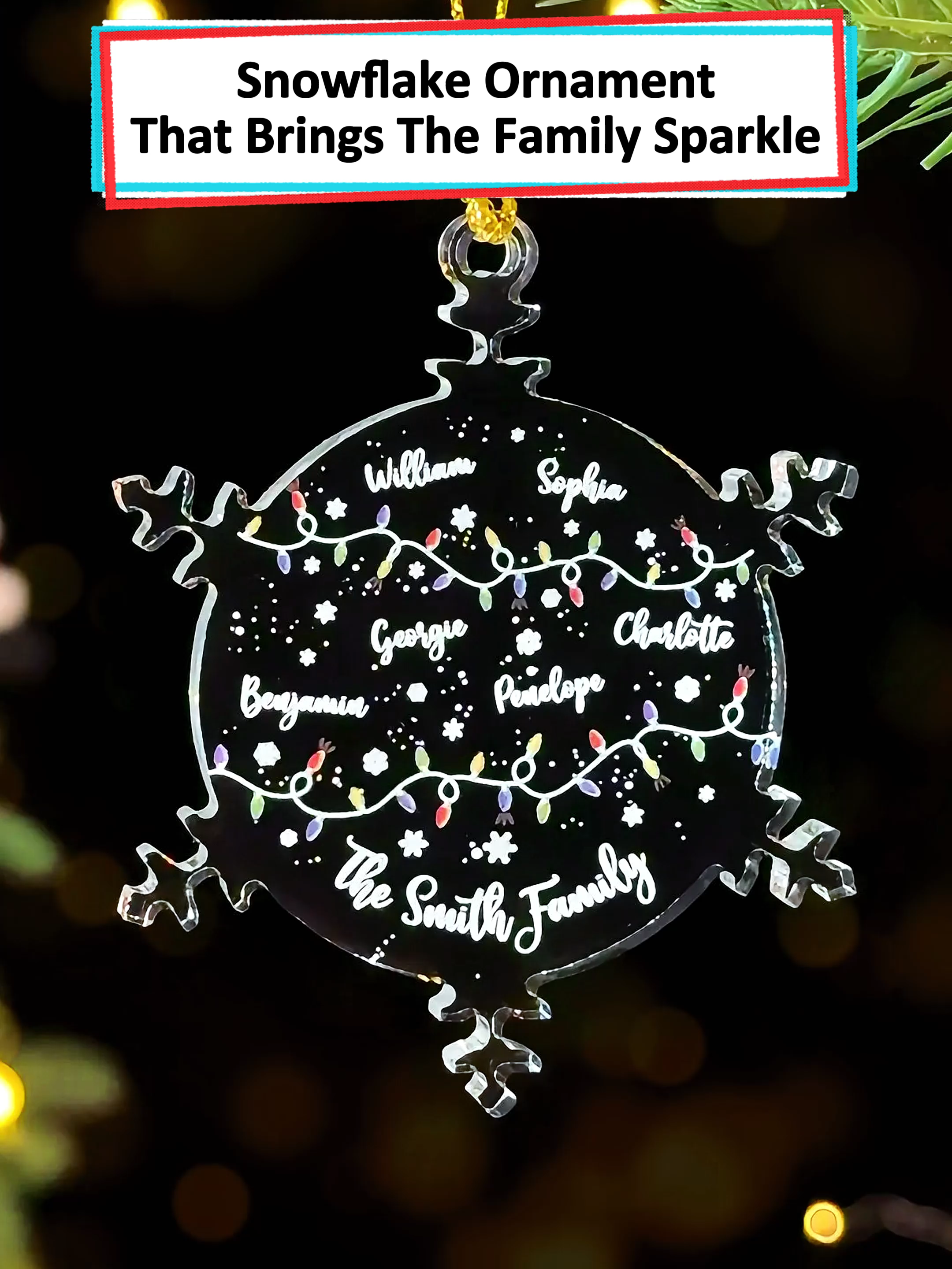 Hanging this glass ornament with each of our names turns the tree into a beautiful story of family moments 🎅🎄 #wanderprints #personalized #gifts #Christmas #giftforfamily