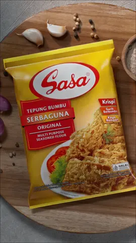 Masih cari rahasia gorengan yang krispi, gurih dan ngebawang? Pakai Tepung Bumbu Sasa Serbaguna aja!