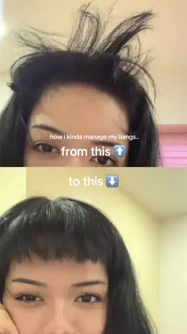 random bangs tutorial or hack idk.. not the best BUT at least i dont look like a chicken anymore!!! #bangs #microbangs #babybangs #alt  