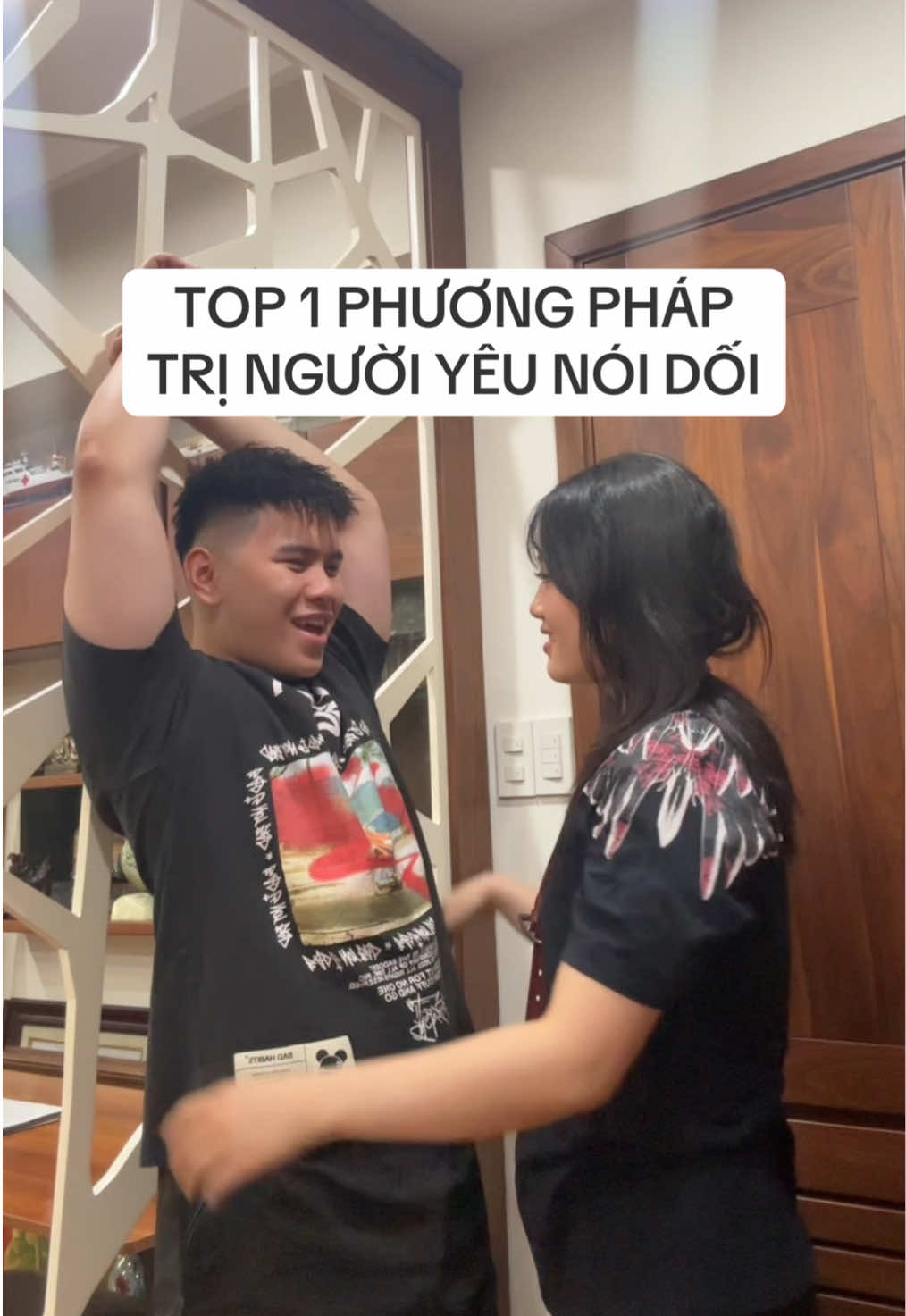 Cách “tân trá” tinh thần để ny k dám nói dối bạn #fyp #capdoi #haihuoc #couple #funny 
