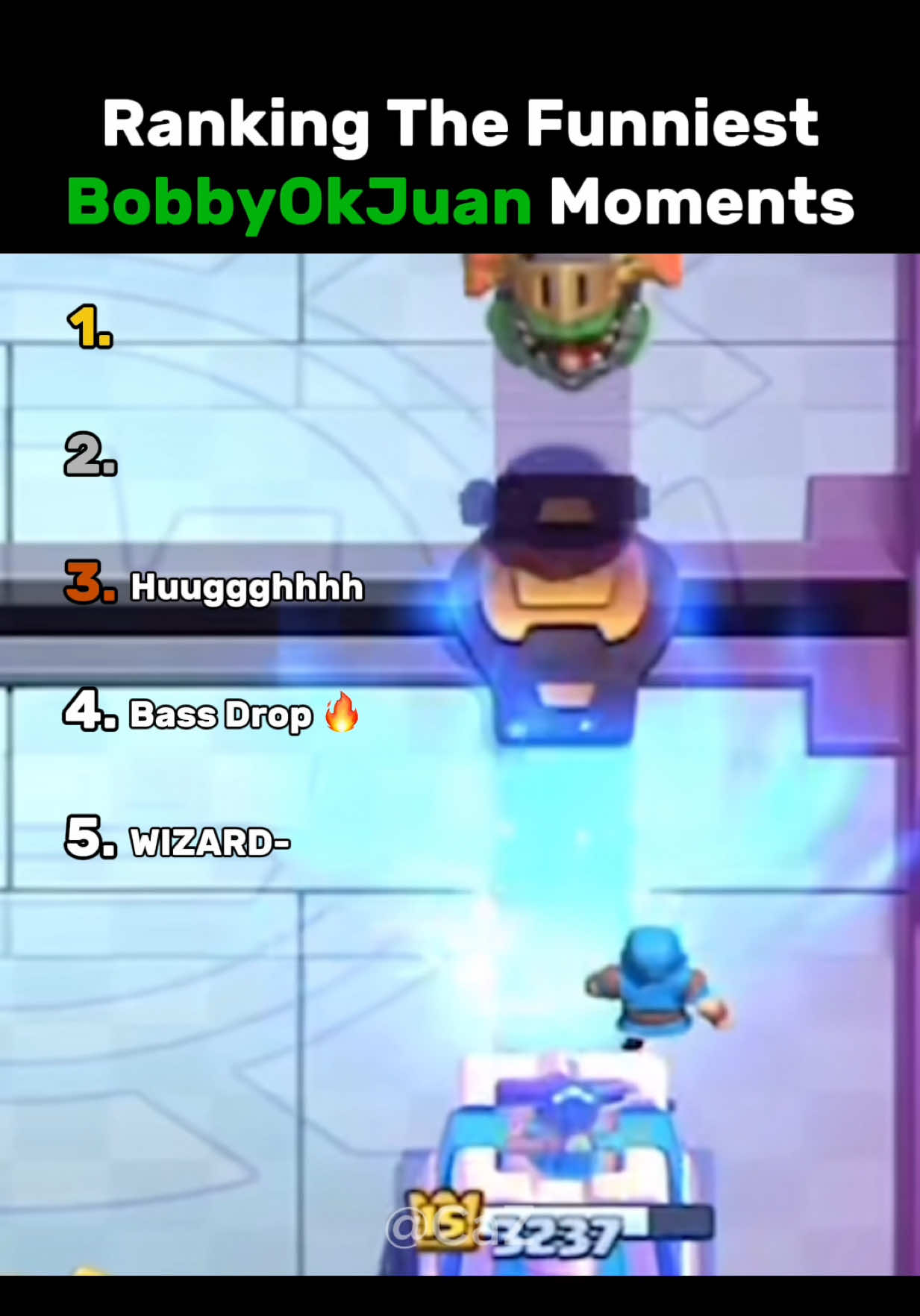 Ranking The Funniest BobbyOkJuan Moments 👑 #funny #ranking #top5 #bobbyokjuan #clashroyale 