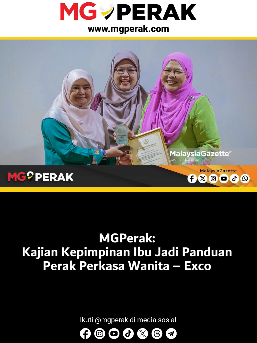 MGPerak: Kajian Kepimpinan Ibu Jadi Panduan Perak Perkasa Wanita – Exco  Kajian mengenai kepimpinan wanita sebagai ibu yang dijalankan di Perak menjadi panduan penting kepada kerajaan negeri untuk merangka program berkesan, namun usaha itu tidak mampu digerakkan secara silo. Exco Pembangunan Wanita, Keluarga, Kebajikan Masyarakat, Pembangunan Usahawan dan Koperasi Perak, Datuk Salbiah Mohamed berkata, kerajaan negeri memerlukan rakan strategik supaya maklumat dan usaha tersebut dapat diperluaskan. Menurutnya, usaha itu bukan sahaja mencerminkan komitmen tinggi terhadap pemberdayaan wanita, malah membuktikan kesungguhan untuk memperoleh data yang lebih tepat dan sahih melalui tatacara penyelidikan yang sistematik dan beretika. -MGPerak #mgperak #malaysiagazetteperak #perakperkasawanita