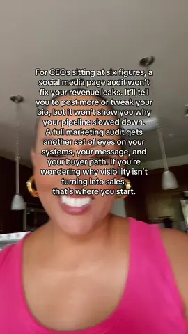 Ever had an audit that told you to change your bio or hashtags? That’s surface level. Comment AUDIT if you want me to show you what I’d look for first in a real one. #strategicmarketing #marketingaudit #servicebusiness #businessgrowth 