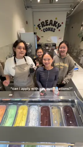 yes u can!!! (join us! we are HIRING!!) drop us a dm for more details!  #freakycones #icecream