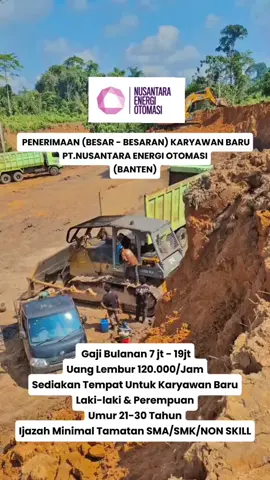 PENERIMAAN (BESAR - BESARAN) KARYAWAN BARU PT.NUSANTARA ENERGI OTOMASI (BANTEN) Gaji Bulanan 7 jt - 19jt Uang Lembur 120.000/Jam Sediakan Tempat Untuk Karyawan Baru Laki-laki & Perempuan Umur 19-40 Tahun Ijazah Minimal Tamatan SMA/SMK/NON SKILL INFO PENDAFTARAN LINK DI BIO #loker#carikerja#ptnusantaraenergiotomasi#fyp#masukberandafyp 