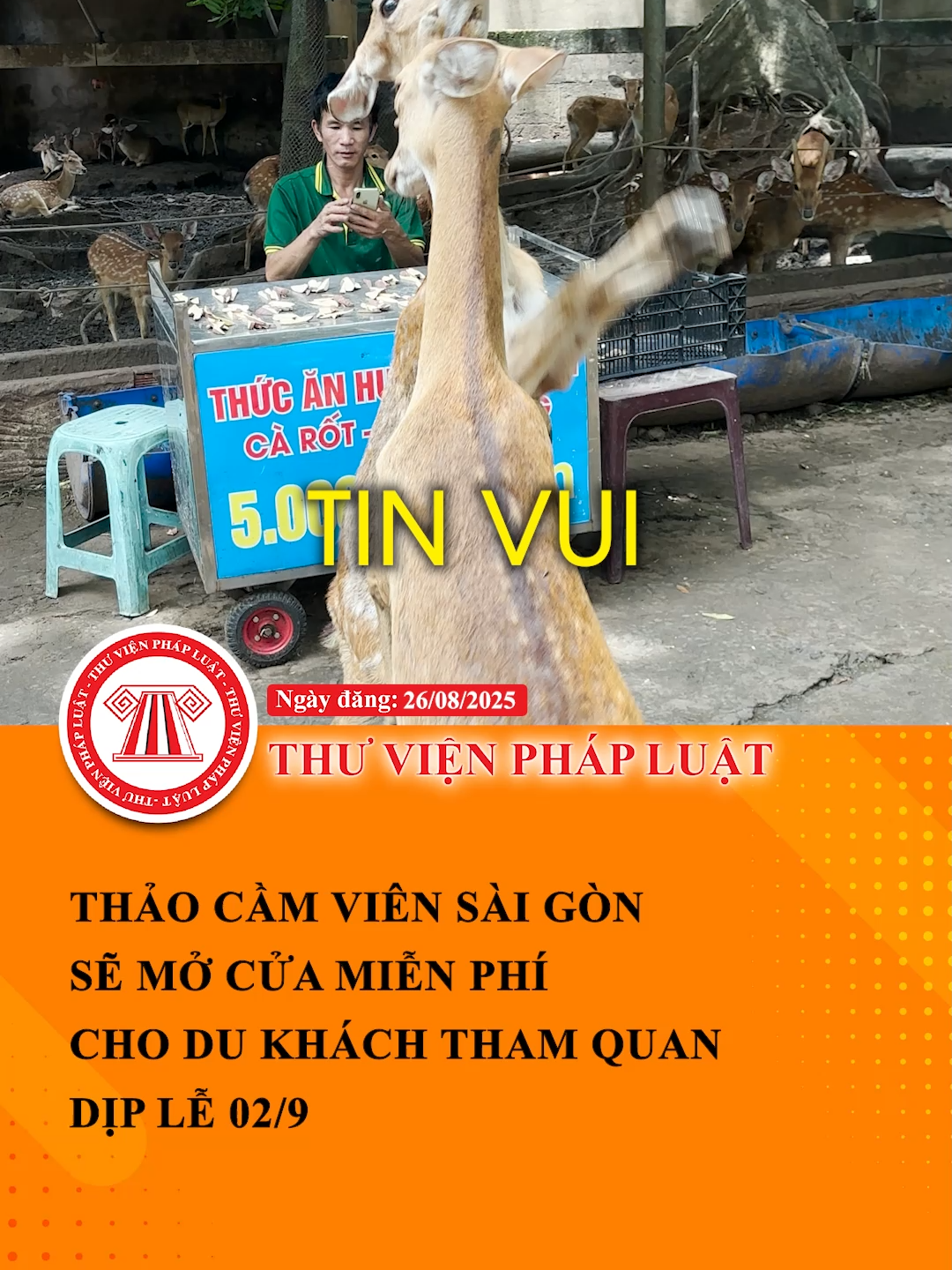 Tin vui: Thảo Cầm Viên Sài Gòn sẽ mở cửa miễn phí cho du khách tham quan dịp lễ 02/9 #LearnOnTikTok #Hoccungtiktok #ThuVienPhapLuat #TVPL