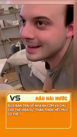Ảo ma chú chó thể hiện sự thân thiện với bạn trai của cô chủ #funfact #viral 