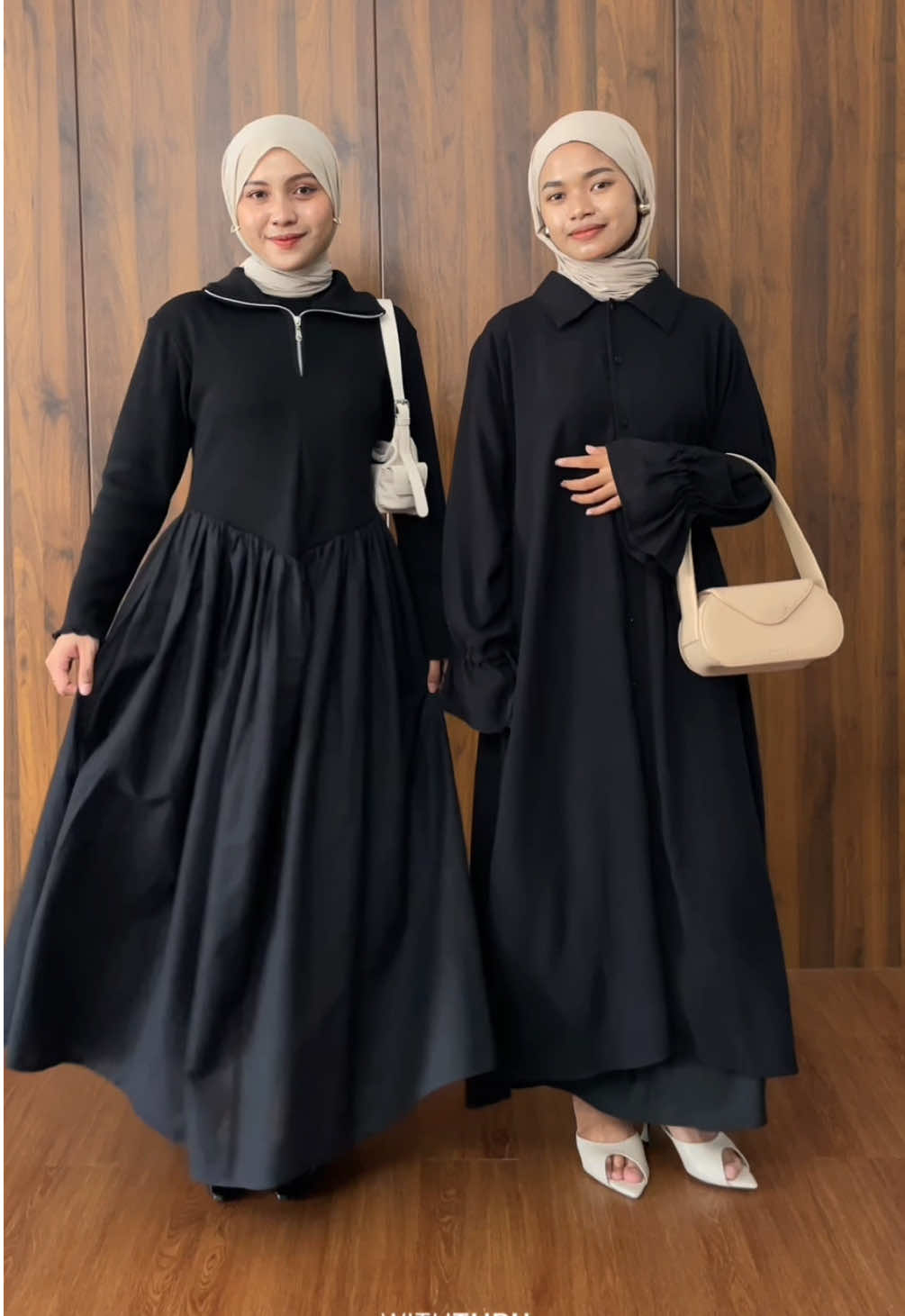 Bestie don’t copy, they match🖤 #OOTD #paydaysale #WIBGajian #dressrecommendation 