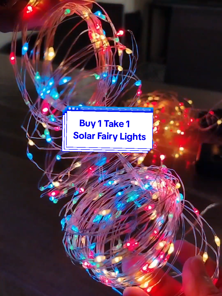 Binili na agad to habang naka buy 1 take 1. Tipid pa sa kuryente,maliwanag pa buong bahay . #fairylights #buy1take1fairylights #solarfairylights  #christmaslights  #buy1take1christmaslight 