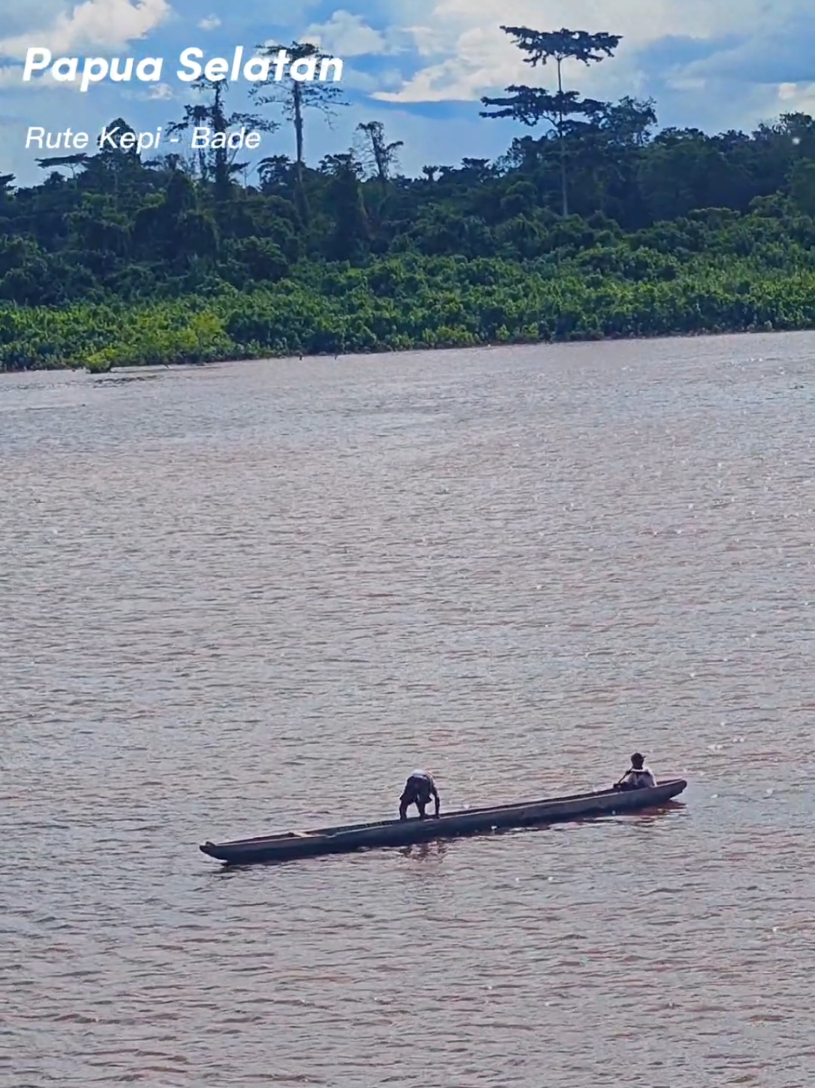Pemandangan yang indah di perjalanan rute Kepi - Bade 🫶 #liburan #sungai #kapal #fyp #viral 