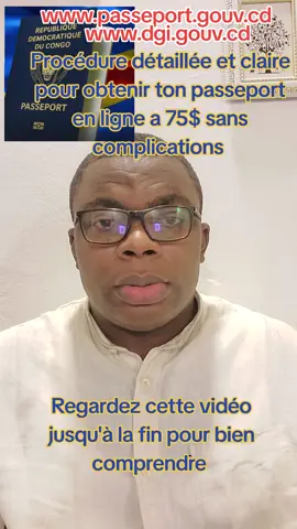 procédure détaillée et claire pour obtenir ton passeport en ligne à 75$ sans complications #conseil #rdcongo🇨🇩 #kinshasa🇨🇩 #paris #ministerdesaffaireetranger🇨🇩 
