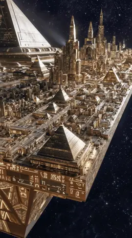Auric Dominion of the Void ✨🪐 Golden cities float like molten temples on vast orbital barges, their gilded spires spilling light into the black. Fleet-pharaohs command armadas of auric cruisers and pyramid barges that sail solar winds through stitched star-gates; priest-engineers tune fusion-obelisks like altars to steady the pulse of empires. In every alley and air-ledge, ritual and reactor fuse—an opera of conquest and ritual where gold is both currency and code, and the heavens themselves answer to gilded rule. #scifi #sciencefiction #intergalactic #scififantasy #egypt 