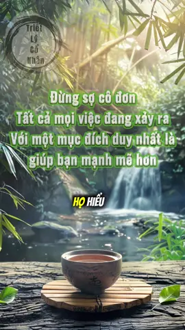 Đừng sợ cô đơn Tất cả mọi việc đang xảy ra Với một mục đích duy nhất là  giúp bạn mạnh mẽ hơn #trí_tuệ_người_xưa #Triết_lý_cổ_nhân #tư_duy_thành_công 