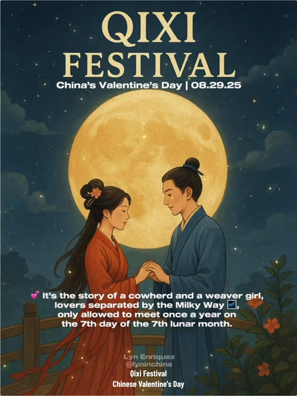 Love is loading...3 days before Qixi Festival ✨🌙 Love that bridges distance. Traditional Valentine’s Day in China 🇨🇳 08.29.25 #LoveInChina #Qixi2025 #china #chinesevalentinesday #ValentinesDay 