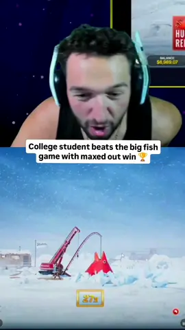 College student beats the big fish game with maxed out win #kickstreaming 