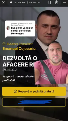 Ca răspuns pentru @Caraivan Floryna www.emanuelcojocariu.com rezervă o ședință gratuită ! #emanuelcojocariu #belgia #romanidinbelgia #independent #RealitateaAntreprenorului 