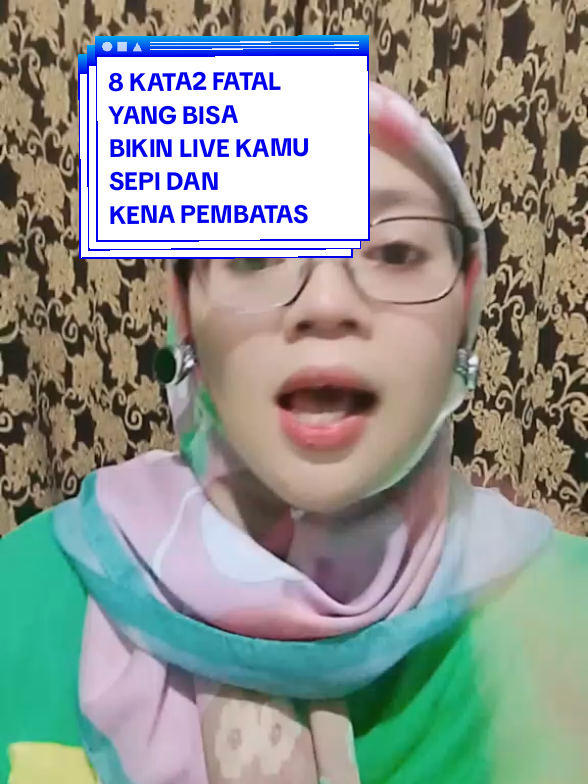 8 KATA2 FATAL YANG BISA BIKIN  LIVE STREAMING  KAMU SEPI DAN KENA PEMBATAS  #livesepi #kenapembatasan #livestreaming #edukasitiktok #edukasilivetiktok 