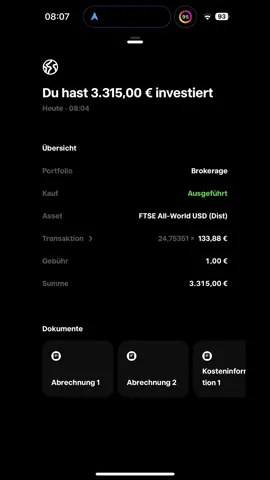 💸 Ich habe 5.800 € investiert – aber wie genau, und was verspreche ich mir davon? 📈 In diesem Video zeige ich dir, in welche Anlageklasse ich das Geld gesteckt habe, welche Strategie dahinter steckt und welche Chancen (aber auch Risiken) dabei entstehen. Perfekt für alle, die wissen wollen, wie man sein Kapital sinnvoll anlegt und Vermögen aufbaut. 🚀