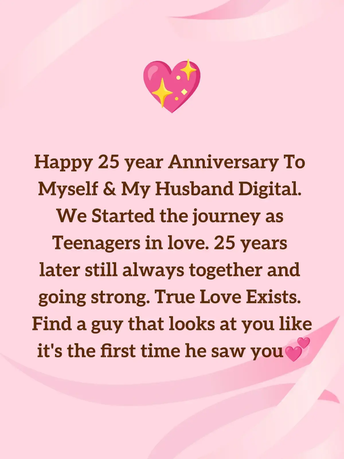 August 26, 2000 - August 26, 2025. 25 years of endless memories, adventures and learning to love myself and having true love from a man that would move mountains for me. Sharing a beautiful 22 year old son. Loyalty, Honesty, Love and sharing moments together. Love is out there and I found mine when I was 15. Myself & My husband are a force. Nothing and Nobody could ever change it or stop it. Nobody can compete or compare to the man that has always been there for my highs and lows. I love you @Digitaltorment Happy Anniversary 😘💞