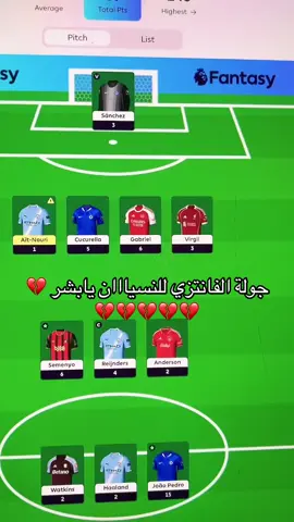 كم نقطة جبتو ؟ يلا راح اعوض بالجولة الثالثه 💔 #explore #foryou #الرياض #football #فانتازي_الدوري_الانجليزي #fantasy 