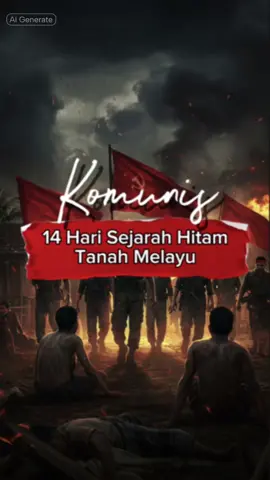 ‘Komunis - 14 Hari Sejarah Hitam Tanah Melayu’ Detik-detik 14 hari komunis bermaharajalela menjadi sejarah hitam buat Tanah Melayu.  Orang Melayu yang enggan tunduk kepada ideologi Komunis dituduh sebagai tali barut. Mereka diseksa kejam. Ramai yang ditembak mati, harta dirampas, kampung dibakar, wanita diganggu dan masjid-masjid dicemari. Keganasan dan rusuhan tercetus hingga memporak peranda seluruh tanah melayu. #merdeka #pejuang #pahlawan #tanahmelayu #foryoupage 