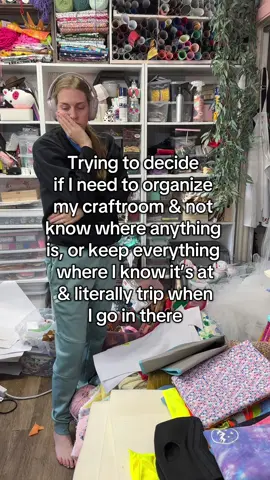 The struggle is REAL…Are you a messy crafter or an organized one? I don’t think I need to tell you which one I am 😅  After a huge vendor event, then traveling back to back to over 3 states across the country on multiple trips, I think it’s finally time to clean my craftroom.  #craftroom #mess #thestruggleisreal #organizing #CleanTok 
