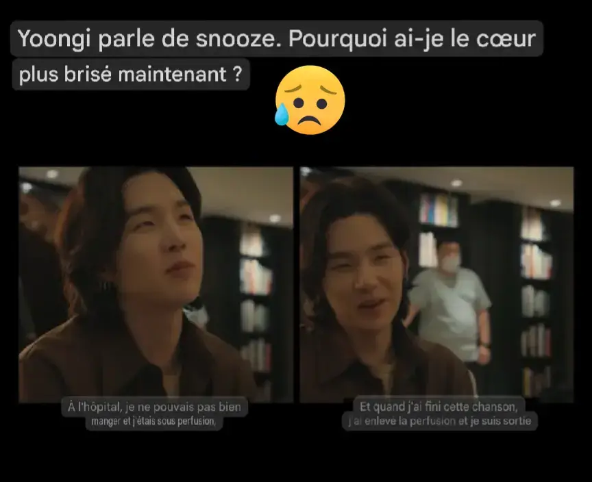 Suga:À l'hôpital, je ne pouvais pas bien manger et j'étais sous perfusion, Suga:Et quand j'ai fini cette chanson, j'ai enlevé la perfusion et je suis sortie #btsarmy #Kpop #yoongi #btsarmyforever #minyoongi 