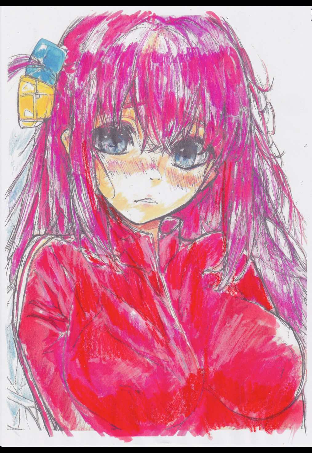ぼっちざろっくの後藤ひとり描きました　#ぼっちざろっく  #後藤ひとり  #ファンアート  #アナログイラスト  #animeart  #色鉛筆メイキング 