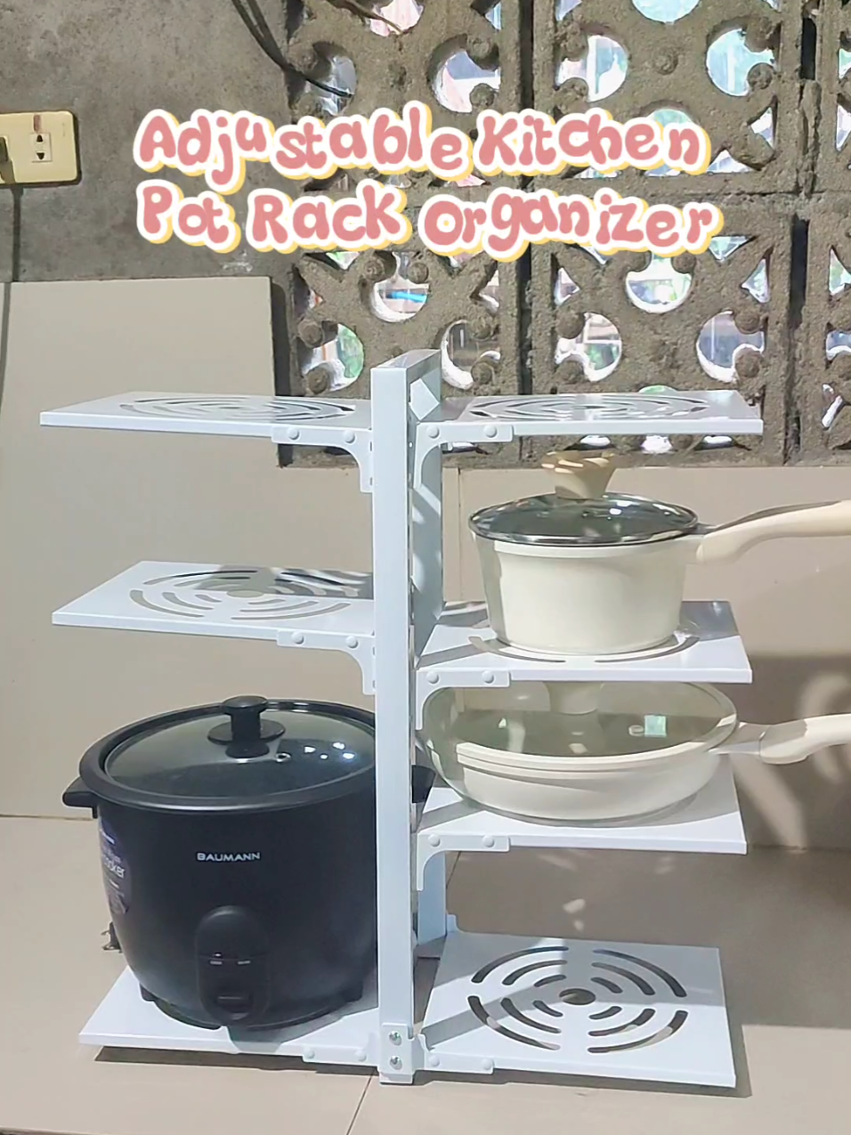 mas organize na tlaga ang kusina natin kapag meron tayo nito😍😍😍 #potrack #kitchenorganizer #rackorganizer #organizer #adjustable 