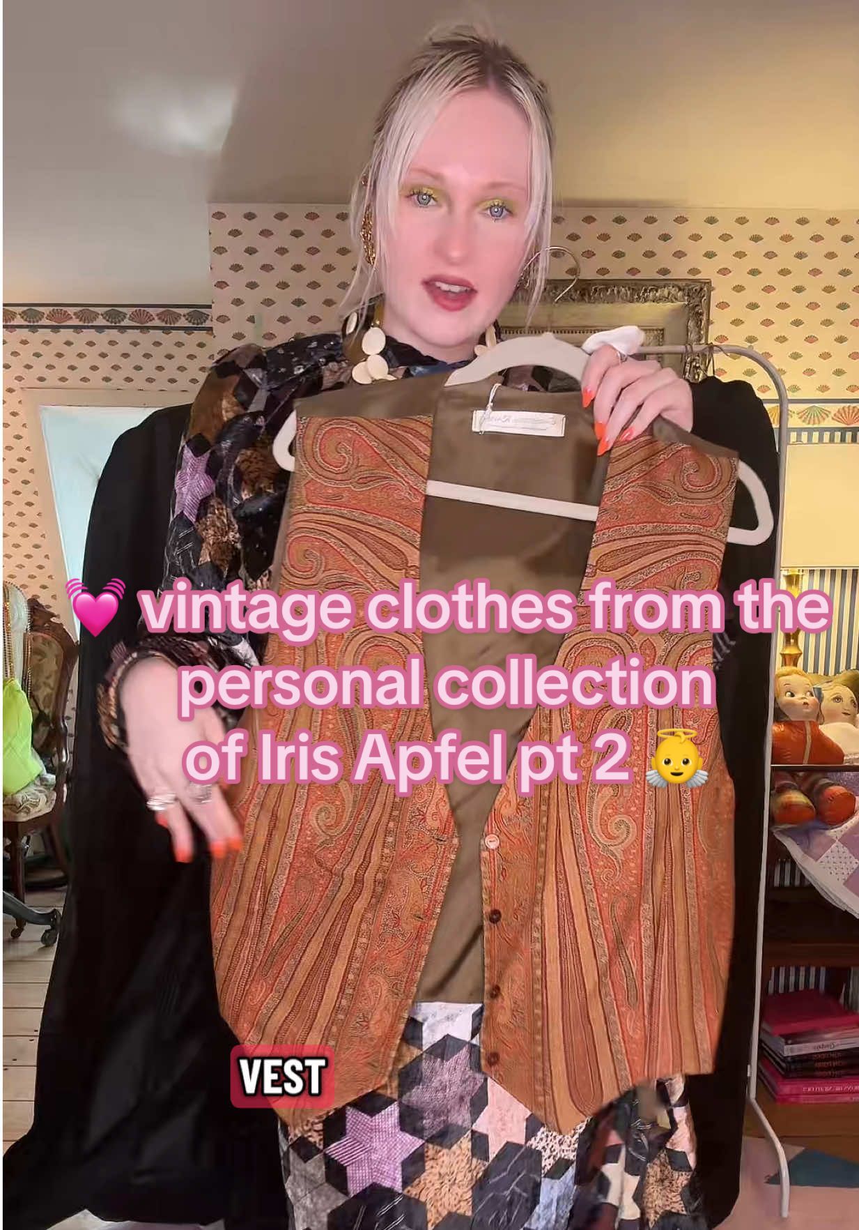 vintage clothes from the personal collection of Iris Apfel pt 2 👼 would you guys be interested in me listing some of these on Dollchunk Bazaar? #irisapfel #maximalism #fashion #vintage #vintagefashion 