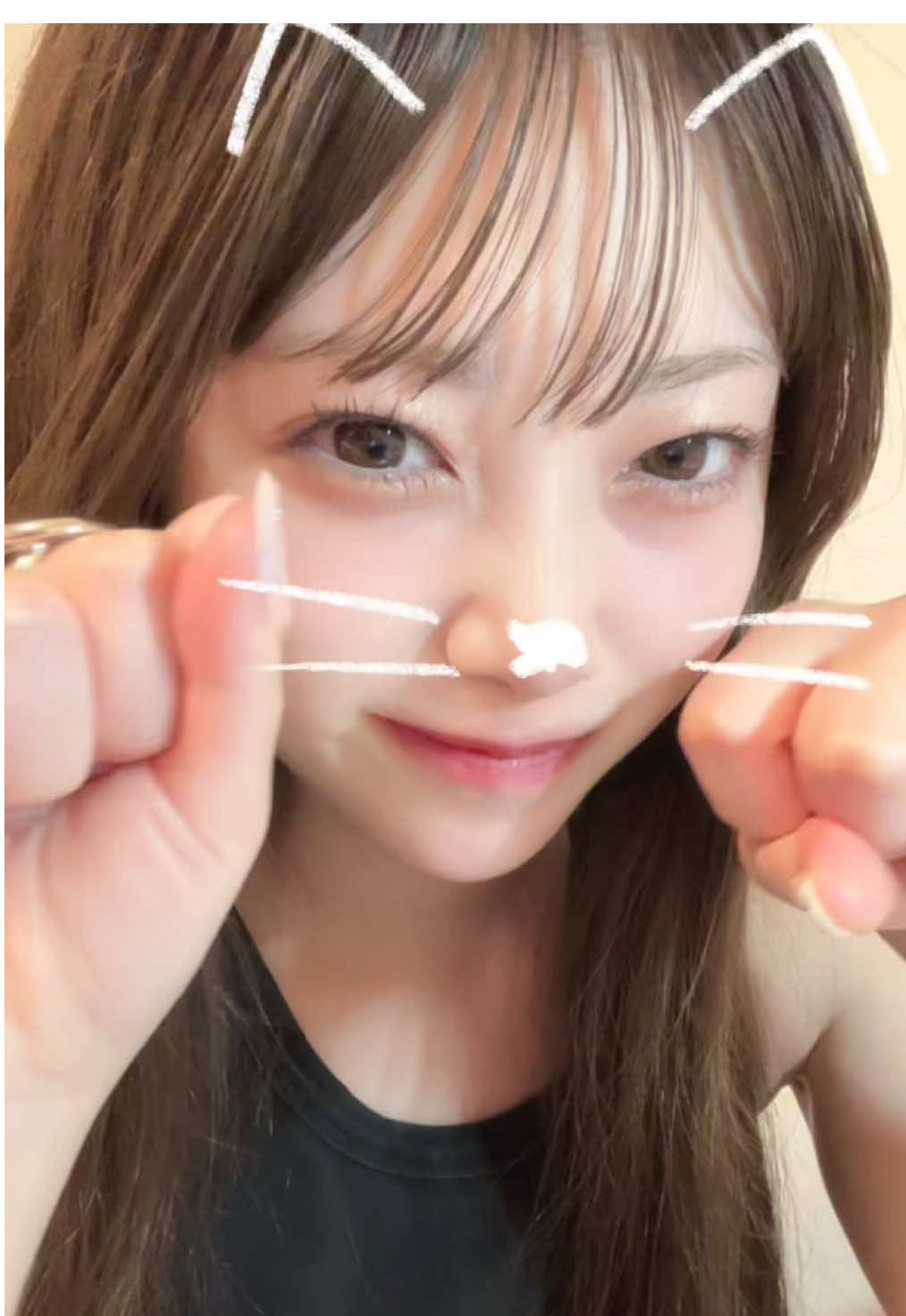 4時間ライブリハしてきたよっ 汗かいてほぼすっぴんだからねこさんつけといた🐈