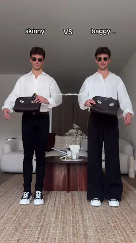 Skinny or baggy pants? 👖 Save for later (instant style boost) | #fashion #styling #confidence 