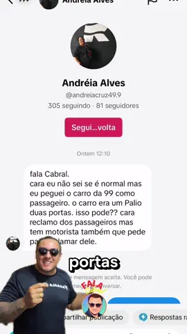 🚗🤣 Já pensou pedir um Uber e chegar um carro DUAS portas? Pois é… tem gente que dá aquele “jeitinho brasileiro” e bota conta fake pra rodar até com carro que não deveria estar no app! As plataformas fingem que não veem 👀 e quem paga o pato é o passageiro e o motorista sério que segue as regras. 👉 Me conta aí: você já pegou uma corrida dessas, com carro duas portas no app? #Uber #99 #MotoristaDeAplicativo #ContaFake #Humor