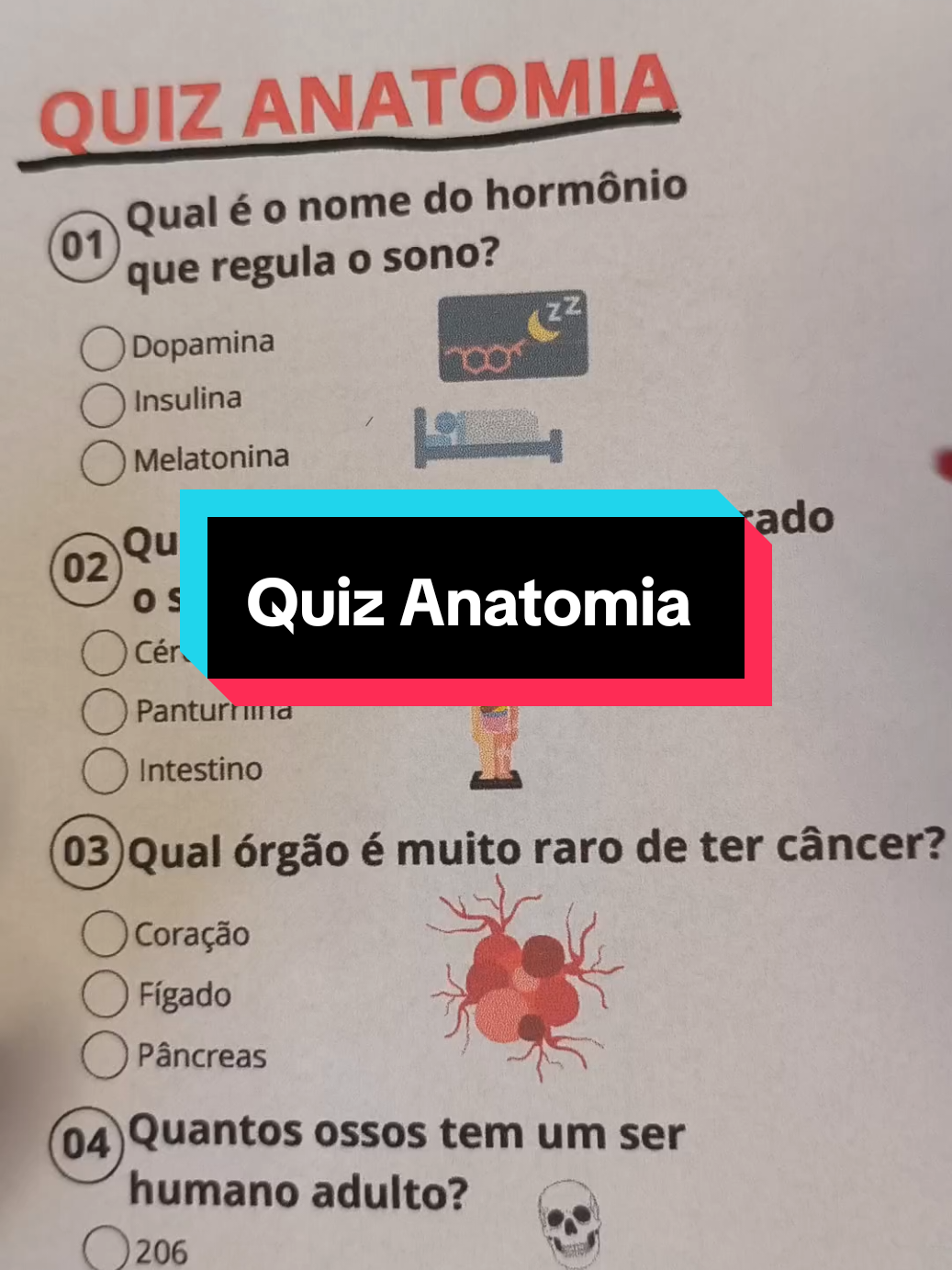 Quiz Anatomia - Quantas você acertou? #anatomia  #perguntas  #prova  #trivia  #questões 