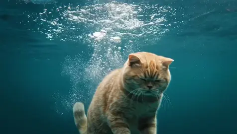 Cat goes for a swim. #cat #ship #captain  Link in bio for video generator.