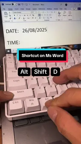 Shortcut date/time on Ms Word#shortcut #date #microsoftword #leanontiktok #hoccungtiktok 