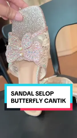 Sandal selop glitter cantik variasi pita butterfly heels 3 Cm #sandalpesta #sandalglitter #sandalheels #herdian 