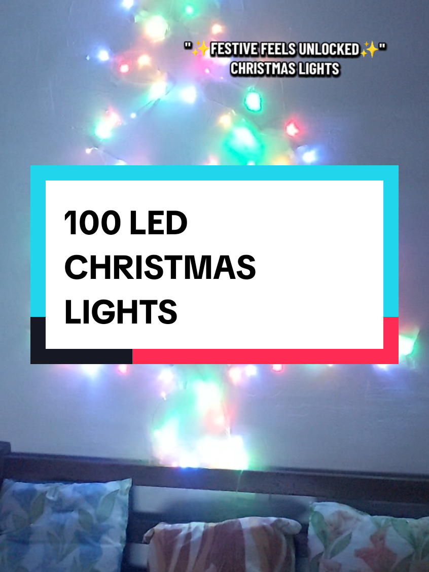 FESTIVE FEELS UNLOCKED 🔑✨ 100 Led Christmas Lights 🎄 Indoor Christmas Lights  Outdoor Christmas Lights  MULTI-COLOR Christmas Lights #christmaslights #christmasvibes #festivefeels #paskongpinoy #fyp 