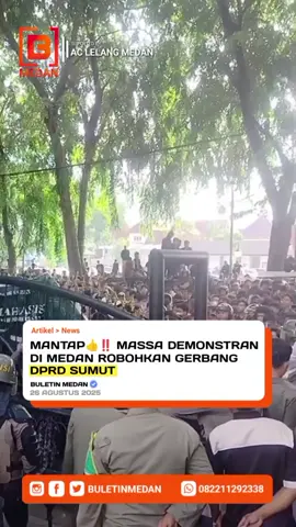 Gelombang protes terhadap Dewan Perwakilan Rakyat (DPR) bergulir di Kota Medan, Sumatera Utara, Selasa (26/8/2025). Massa dari berbagai elemen mengg3ruduk kantor DPRD Sumatra Utara. Dari atas mobil komando, beberapa perwakilan massa menyampaikan orasinya. Mereka meng3cam DPRD Sumut yang tidak hadir setelah satu jam massa berorasi. “Ini bukan wakil rakyat, ini Dewan Pengkhianat Rakyat,” ujar orator dari mobil berpengeras suara. Beberapa kali massa juga meneriakkan kata revolusi. “Kami membawa selusin tuntutan rakyat,” ujar orator. Sumber : IDN Times #medan #dprdsumut #dprd #medanudpate #buletinmedan 