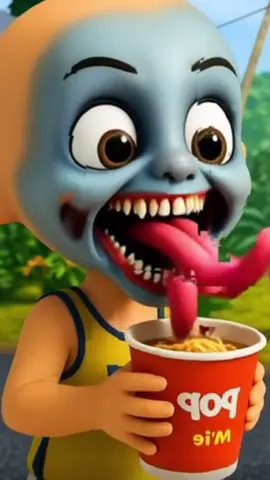 Makan Pop Mie Jadi Begini | Gltchtoons Ai Video Absurd #kartunlucu #upinipin #anomaliviral