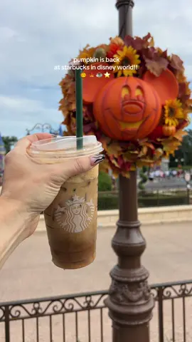 couldn’t skip a pumpkin cream cheese muffin this am 😌😌 ALSO the shaken espresso w pumpkin??? #disneyparks #wdw #disneyworld #distok #pumpkinspice #pccb #starbucks #halloweenatdisney