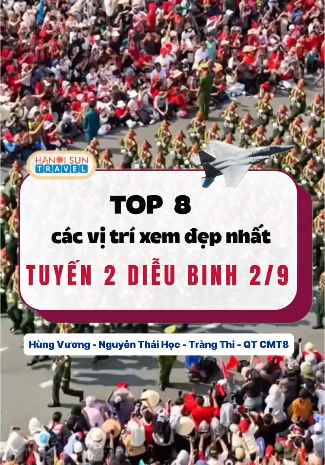 Tổng hợp các vị trí xem diễu binh đẹp nhất tuyến 2: Hùng Vương - Nguyễn Thái Học - Tràng Thi - Nhà hát lớn Phần 2 này được đúc kết từ 2 buổi tổng hợp luyện mình vừa đi, các bác lưu ý là em chỉ nói là rộng thoáng và xem đẹp chứ không nói là vắng người nha Hiện tại Hà Nội đang dần ngớt mưa rồi, mong là mai sẽ tạnh.. #quockhanh2thang9 #dieubinha80 #a80 
