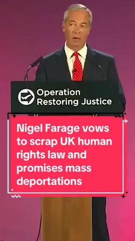 ⬆️FULL STORY | Nigel Farage vows to scrap UK human rights law and promises mass deportations | #uknews #walesonline #ukpolitics 