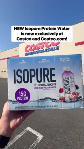#IsopurePartner 💧 NEW Isopure Protein Water is now exclusively at Costco and Costco.com! This refreshingly smooth, lightly flavored drink fits seamlessly into my day! Includes 15g of high-quality, ultra-filtered protein, just 1g of carbs, and electrolytes for a hydrating boost. 🤩Whether you’re chasing after your kids, tackling your to-do list, or simply staying hydrated on the go, Isopure Protein Water helps you stay focused on what matters most—a balanced lifestyle! 🏃🏻‍♀️ RUN TO COSTCO to grab yours now in Mixed Berry flavor— both in-store and online! @Isopure #MoreOfWhatMatters #CostcoFinds